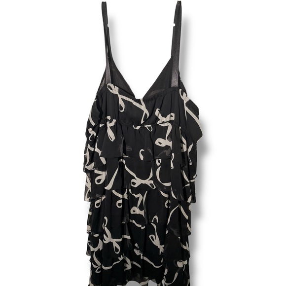 Old Navy Vintage Y2K Womens Black/White Tiered Ruffle Bow Mini Dress Size XXL - Picture 3 of 6